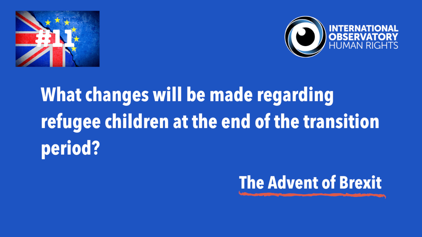 What changes will be made regarding refugee children at the end of the transition period?